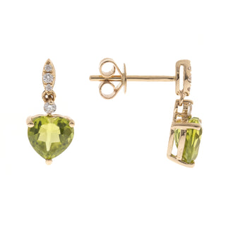 Ashlyn 14K Yellow Gold Heart-Cut Peridot Earring
