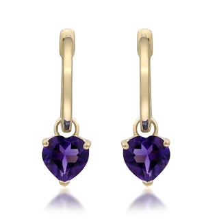Della 10K Yellow Gold Heart-Cut Brazilian Amethyst Earring