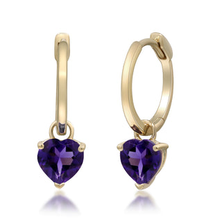 Della 10K Yellow Gold Heart-Cut Brazilian Amethyst Earring