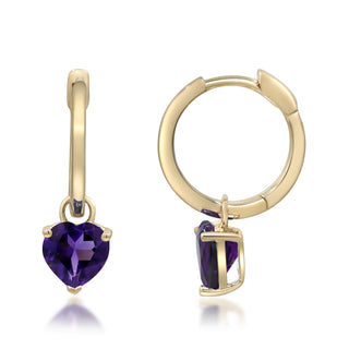 Della 10K Yellow Gold Heart-Cut Brazilian Amethyst Earring