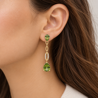 Valerie 14K Yellow Gold Pear-Cut Peridot Earrings