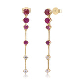 Emily 14K Yellow Gold Round-Cut Mozambique Ruby Earring