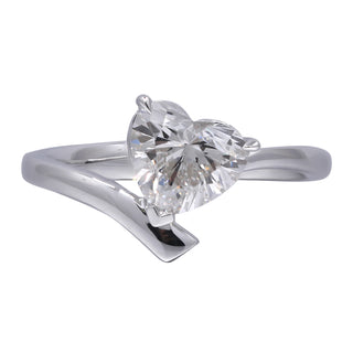 18K White Gold Heart-Cut LAB Grown Diamond Ring