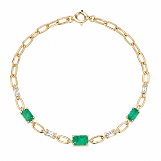 Ruth 14K Yellow Gold Emerald-Cut Emerald Bracelet