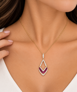 Willow 14K Yellow Gold Square-Cut Mozambique Ruby Pendant