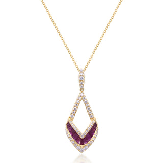 Willow 14K Yellow Gold Square-Cut Mozambique Ruby Pendant