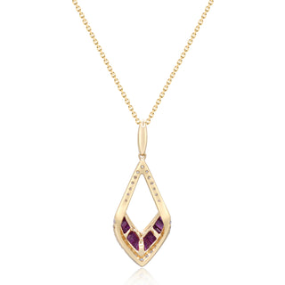Willow 14K Yellow Gold Square-Cut Mozambique Ruby Pendant