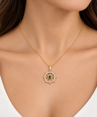 Amelie 14K Yellow Gold Round-Cut Natural Zambian Emerald Pendant