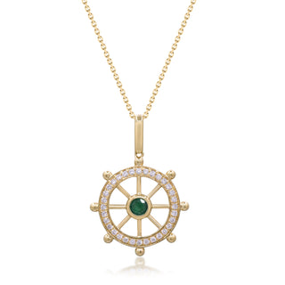 Amelie 14K Yellow Gold Round-Cut Natural Zambian Emerald Pendant