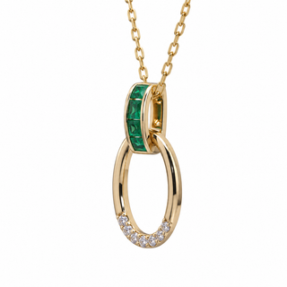 Amelie 14K Yellow Gold Square-Cut Zambian Emerald Pendant