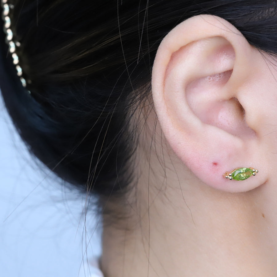 Wren 10K Yellow Gold Marquise-Cut Manchurian Peridot Earring