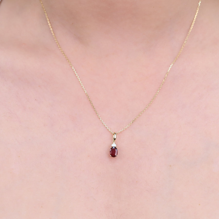 Kiara 10K Yellow Gold Oval-Cut Mozambique Ruby Pendant