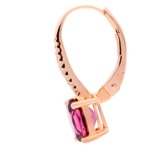 Megan 10K Rose Gold Oval-Cut Madagascar Rhodolite Earring