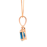 Emilia 10K Yellow Gold Oval-Cut Brazilian London Blue Topaz Pendant