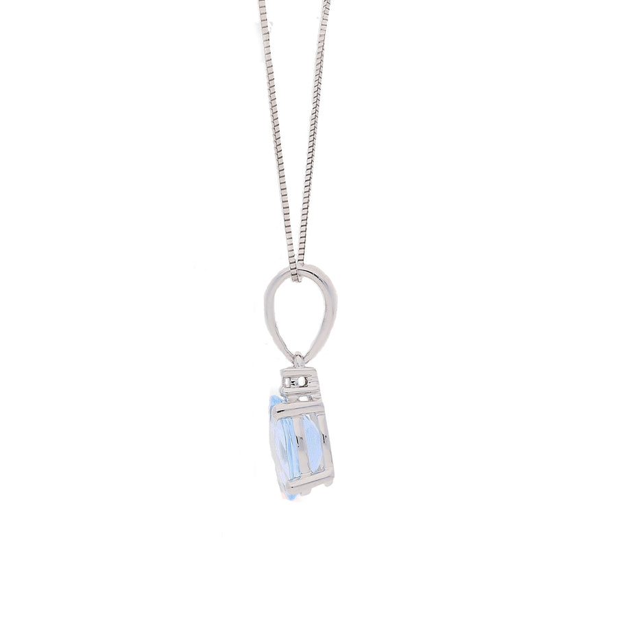 Emersyn 10K White Gold Oval-Cut Brazilian Aquamarine Pendant