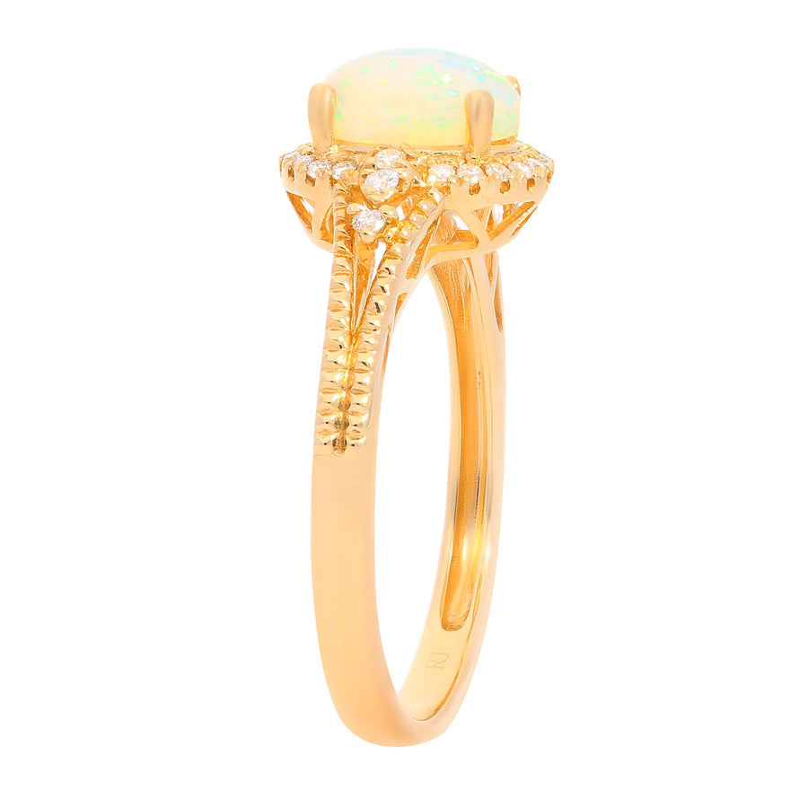 Layla 14K Yellow Gold Oval-Cut Natural African Opal Ring