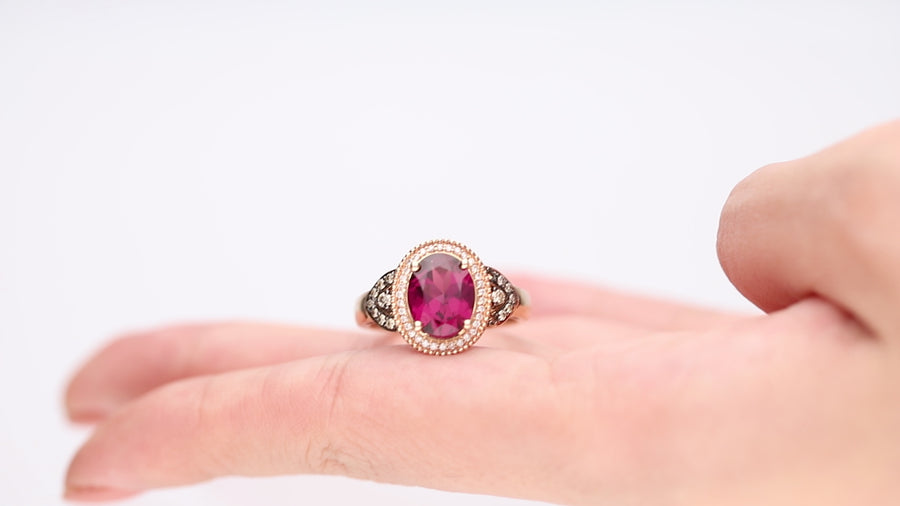 Luna 10K Rose Gold Oval-Cut Garnet Ring