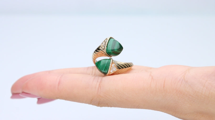 Aaliyah 14K Yellow Gold Fancy-Cut Malachite Ring