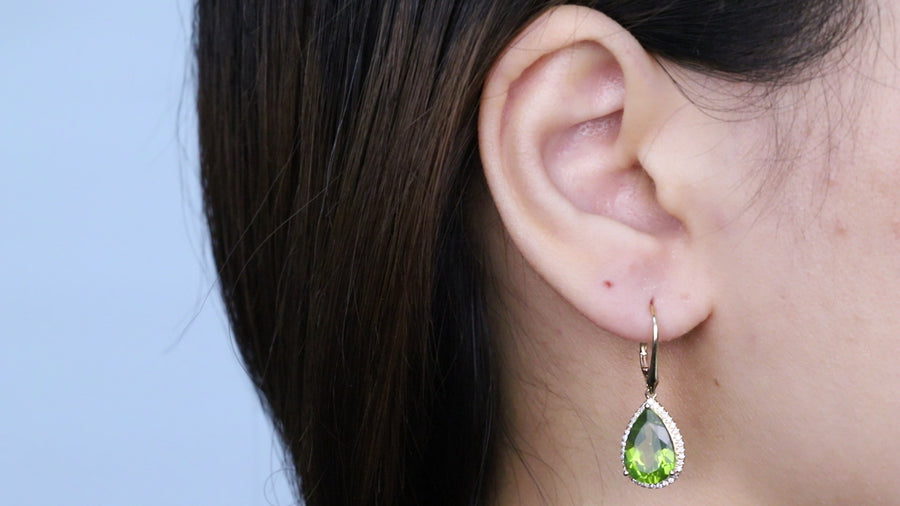 Halle 14K Yellow Gold Pear-Cut Manchurian Peridot Earring