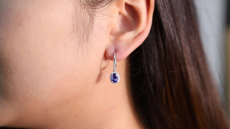 Summer 14K White Gold Oval-Cut Tanzanian Tanzanite Earring