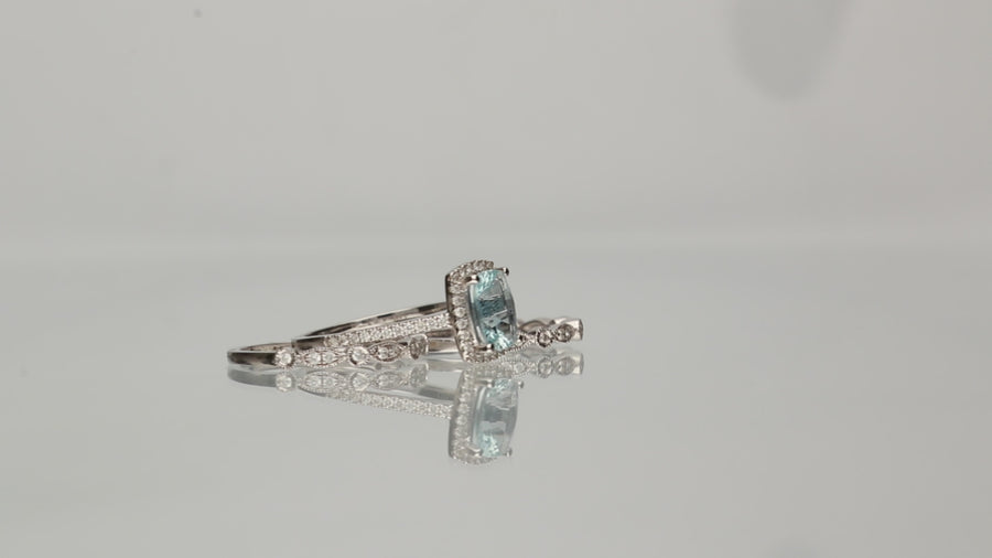 Melanie 14K White Gold Cushion-Cut Aquamarine Ring