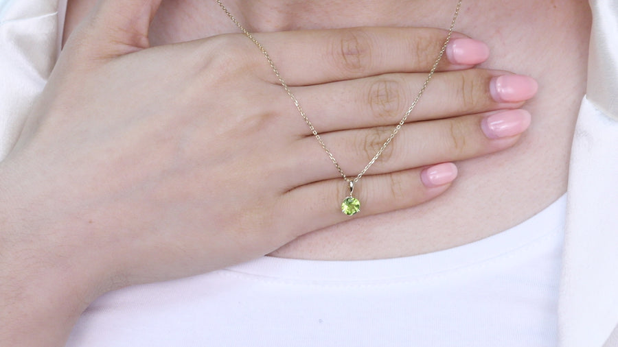 Halle 10K Yellow Gold Round-Cut Manchurian Peridot Pendant