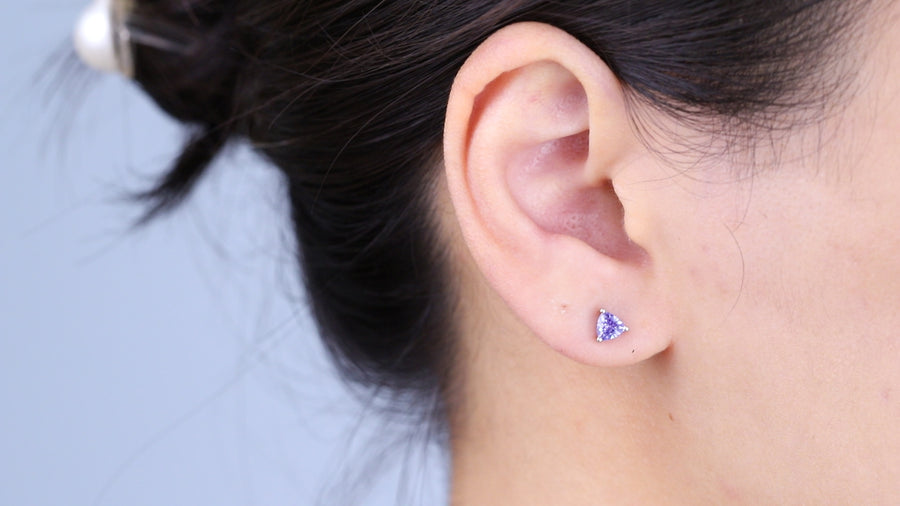 Aria 10K White Gold Trillion-Cut Tanzanian Tanzanite Earring