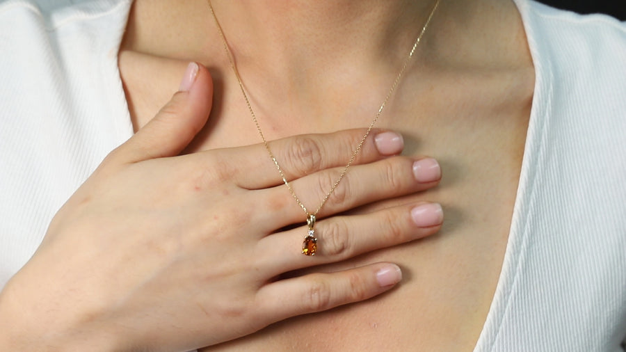 Brielle 14K Yellow Gold Oval-Cut Brazilian Citrine Pendant