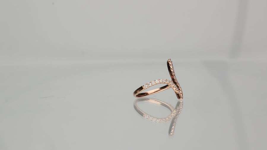 Angelique 10K Rose Gold Round-Cut White Diamond Ring