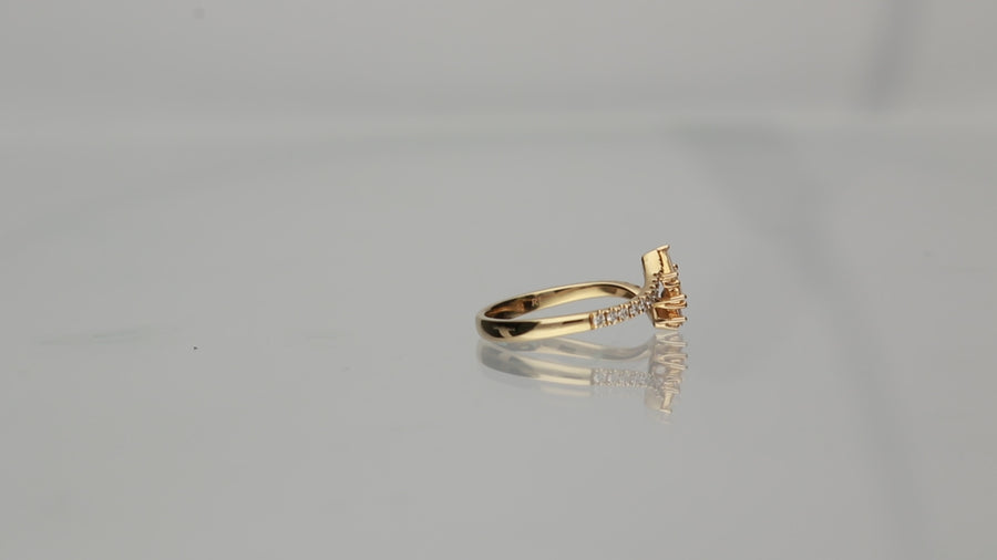 Natalie 14K Yellow Gold Baguette-Cut White Diamond Ring