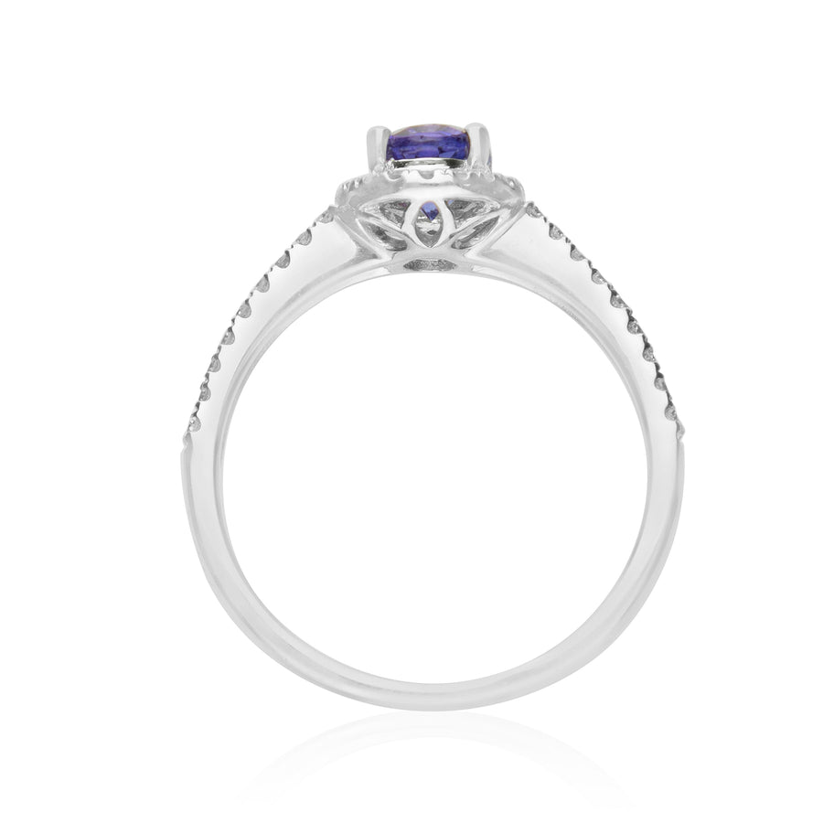 Emilia 14K White Gold Oval-Cut Tanzanian Tanzanite Ring