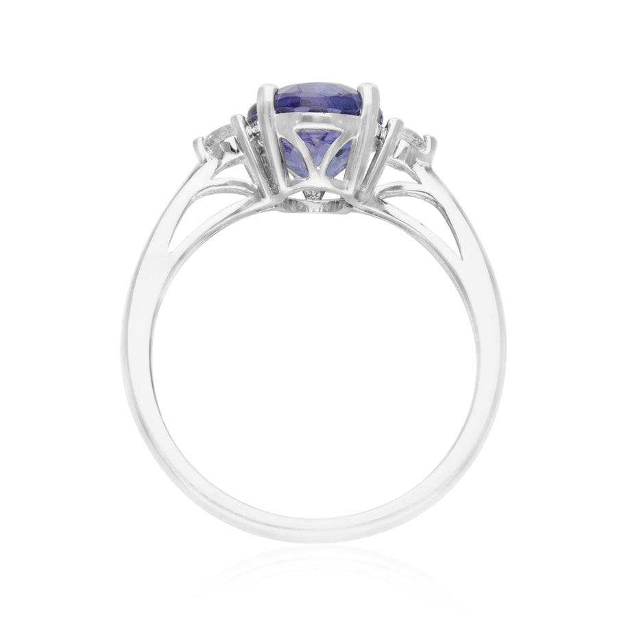 Hallie 14K White Gold Oval-Cut Tanzanian Tanzanite Ring