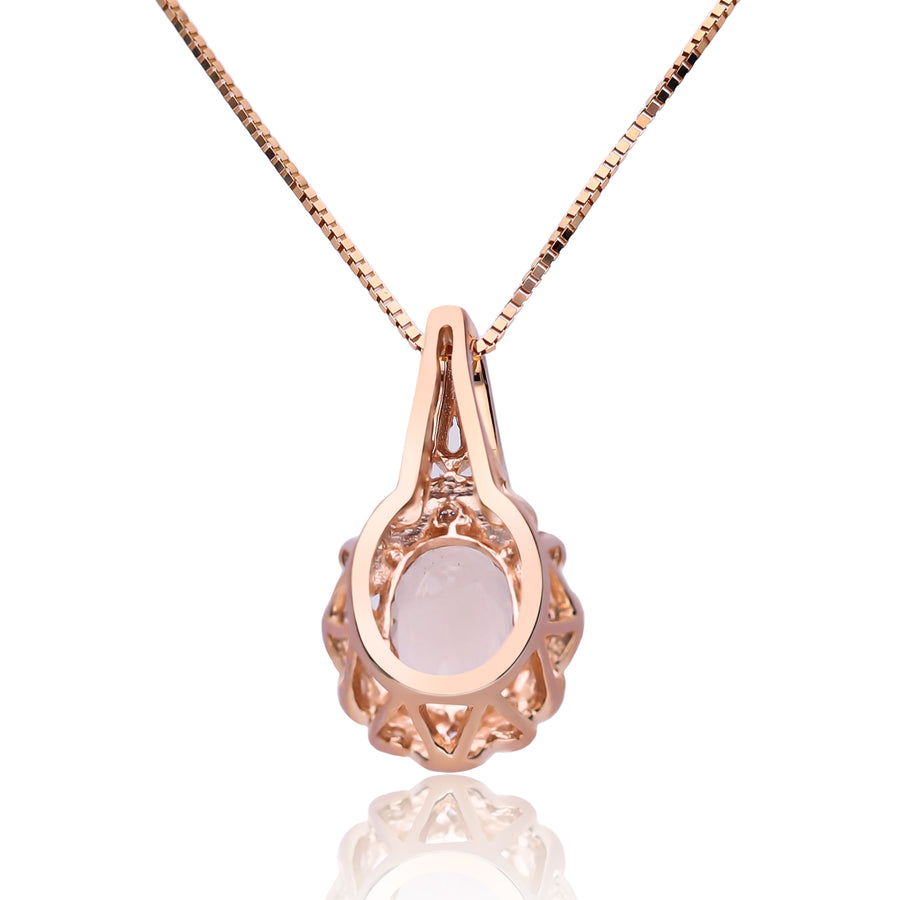 Jaylah 10K Rose Gold Oval-Cut Madagascar Morganite Pendant