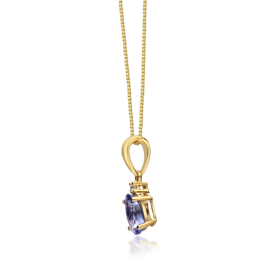 Elaine 10K Yellow Gold Oval-Cut Tanzanian Tanzanite Pendant