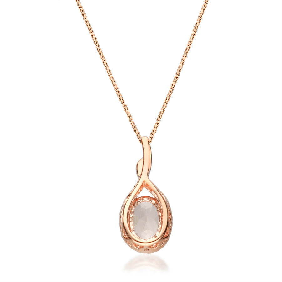 Joyce 10K Rose Gold Oval-Cut Madagascar Morganite Pendant