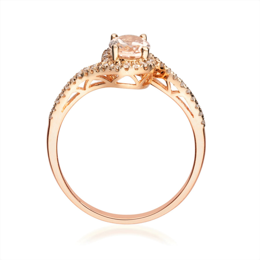 Miriam 10K Rose Gold Oval-Cut Madagascar Morganite Ring