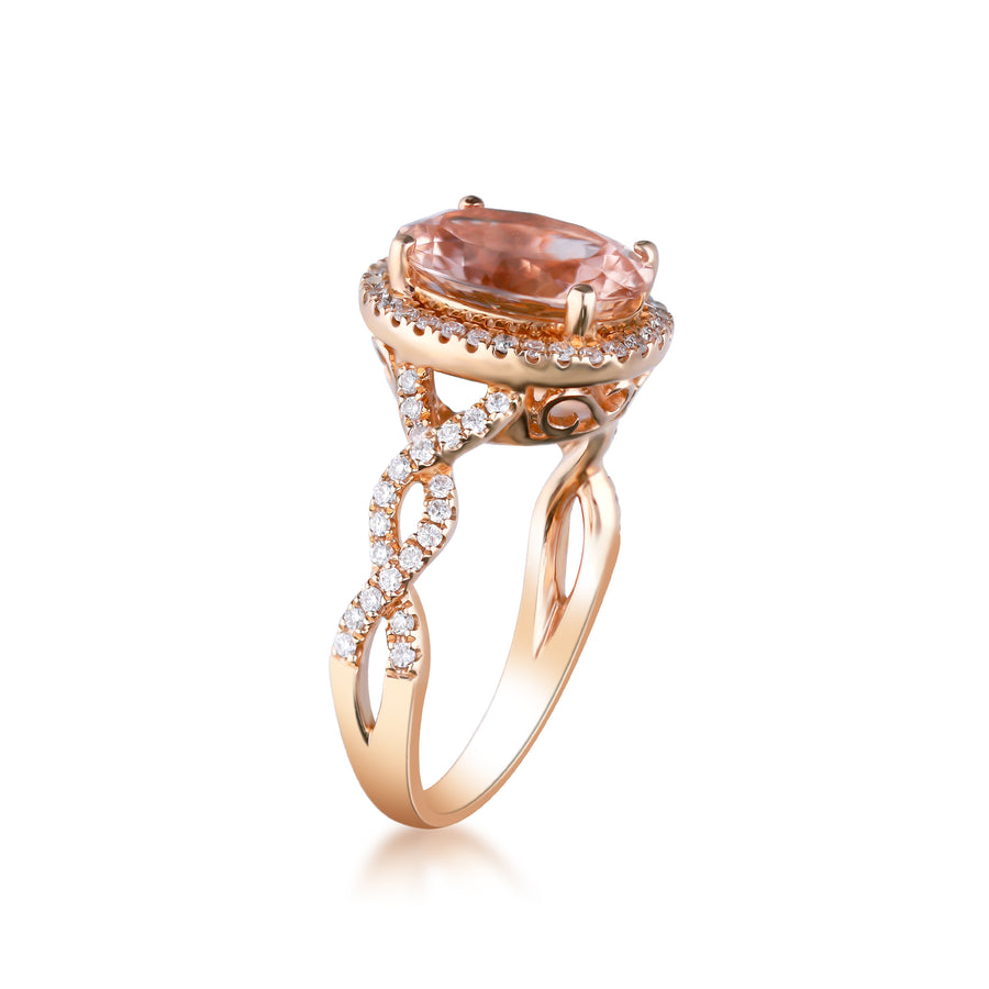 Keyla 14K Rose Gold Oval-Cut Madagascar Morganite Ring