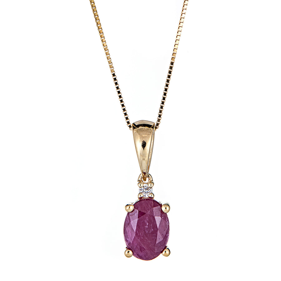 Layla 10K Yellow Gold Oval-Cut Mozambique Ruby Pendant