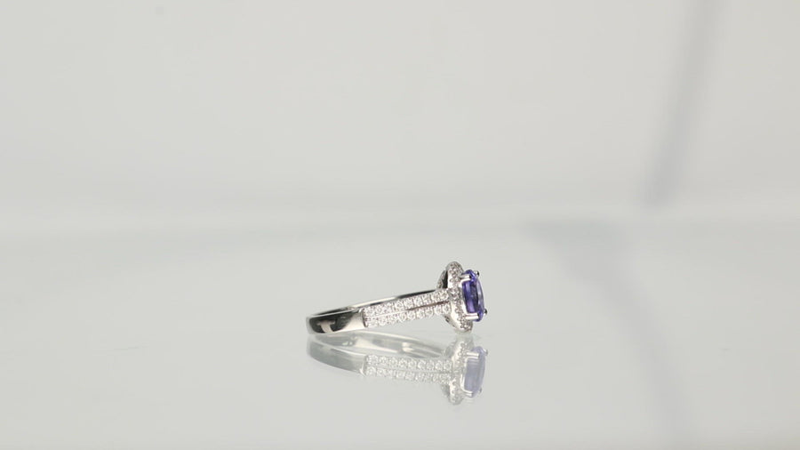 Emilia 14K White Gold Oval-Cut Tanzanian Tanzanite Ring