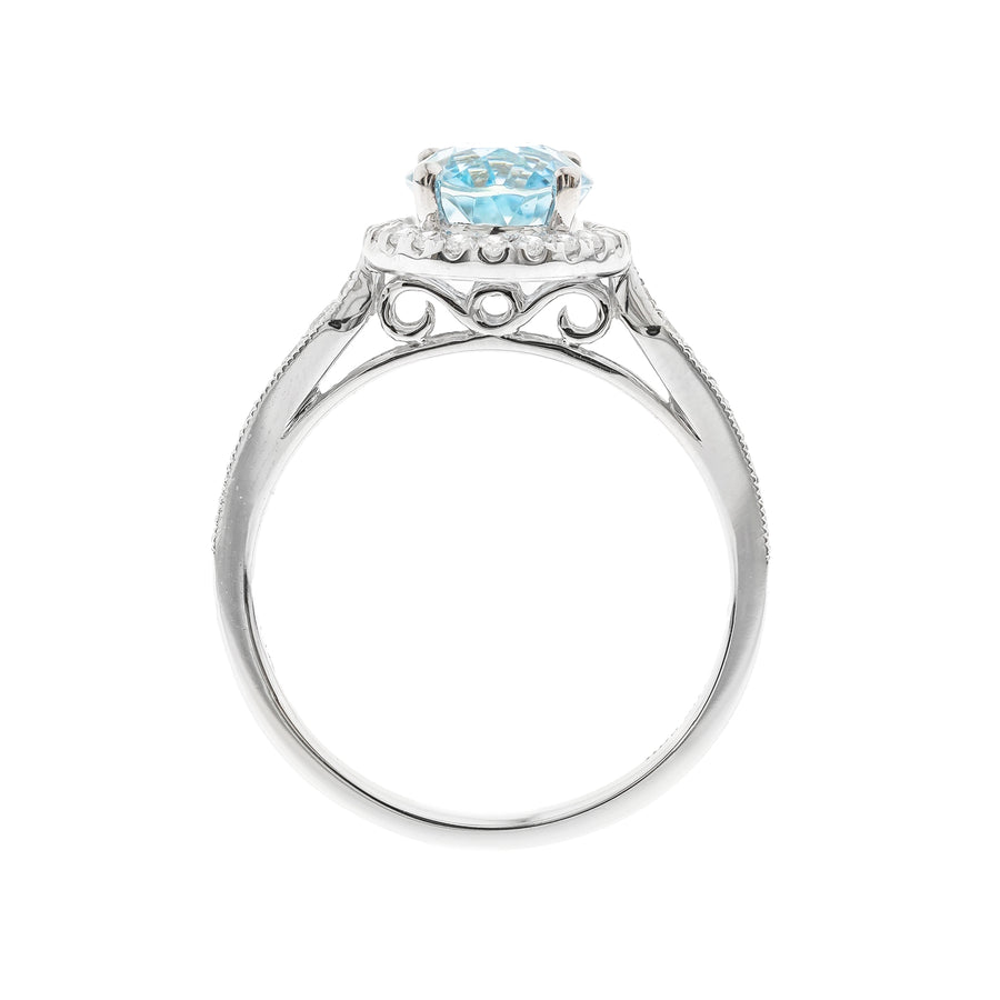 Savanna 14K White Gold Oval-Cut Brazilian Aquamarine Ring