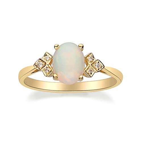 Rosalyn 14K Yellow Gold Oval-Cut Natural African Opal Ring