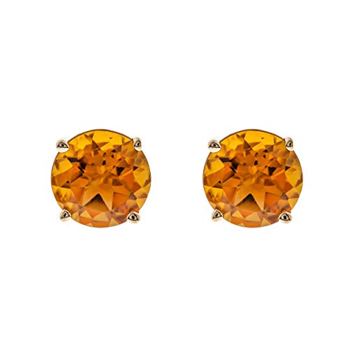 Mikayla 14K Yellow Gold Round-Cut Brazilian Citrine Earring