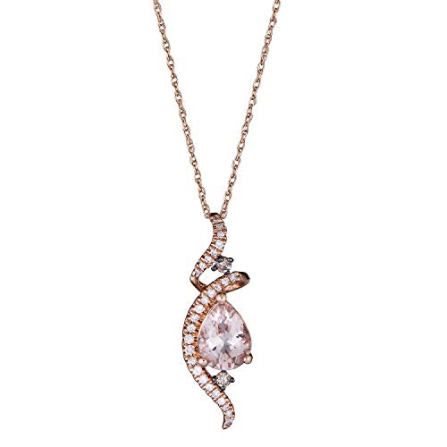 Martha 10K Rose Gold Pear-Cut Madagascar Morganite Pendant