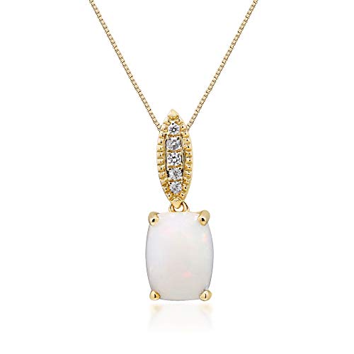 Annabelle 14K Yellow Gold Oval-Cut Natural African Opal Pendant