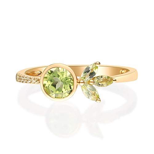 Gwen 14K Yellow Gold Round-Cut Manchurian Peridot Ring