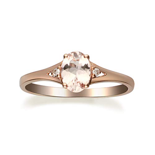 Luisa 10K Rose Gold Oval-Cut Madagascar Morganite Ring