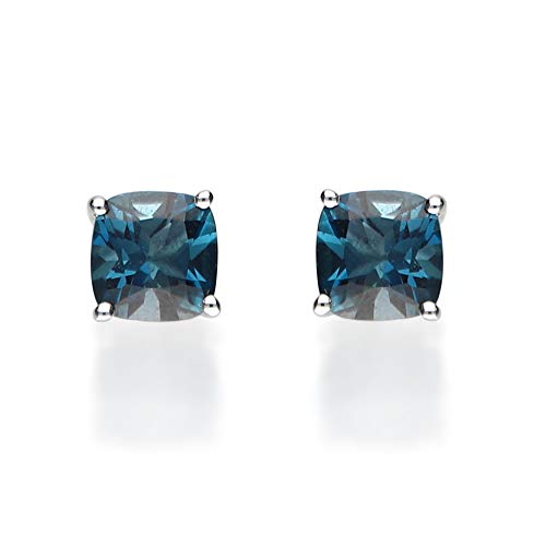 Camille 14K White Gold Cushion-Cut Brazilian London Blue Topaz Earring