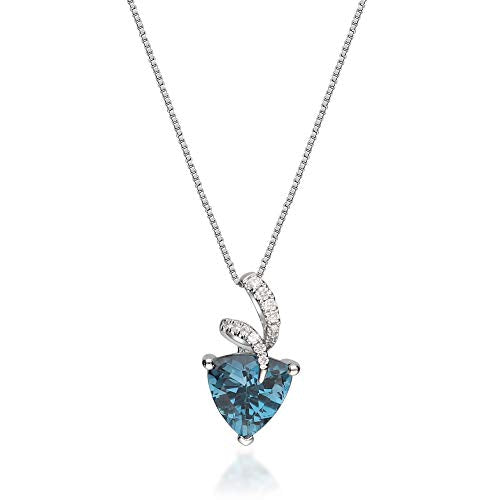 Paityn 14K White Gold Trillion-Cut Brazilian London Blue Topaz Pendant