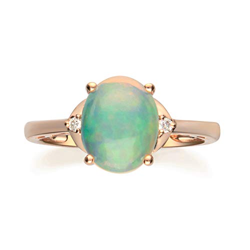 Chelsea 10K Rose Gold Oval-Cut Natural African Opal Ring