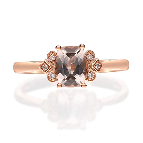 Kiara 10K Rose Gold Cushion-Cut Madagascar Morganite Ring